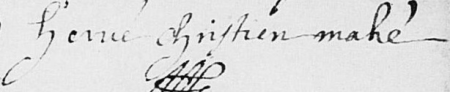 Signature of Christien Mahé (1656 - )