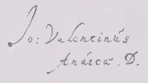 Signature de Johann Valentin Andreae (1554 - 1601)