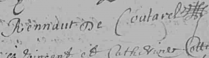 Signature de Renaud de Coattarel (ca 1594 - 1658)