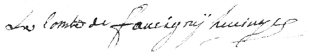 Signature de Amédée de Faucigny-Lucinge (1755 - 1801)