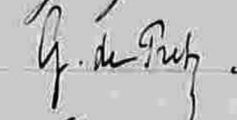 Signature de Gaston de Pret Roose de Calesberg (1839 - 1918)