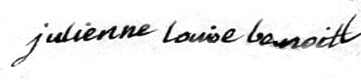 Signature de Julienne Louise Benoist (1771 - 1801)