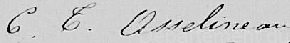 Signature de Juliette Asselineau (1832 - 1897)