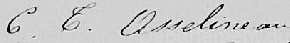 Signature of Juliette Asselineau (1832 - 1897)