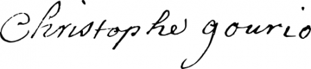 Signature de Christophe Gourio (1671 - 1734)