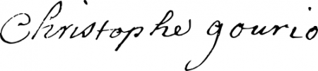 Signature of Christophe Gourio (1671 - 1734)