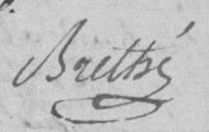 Signature de Brethé de la Barbière (1781 - 1861)