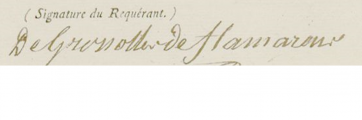Signature de Caprais de Grossolles (1762 - 1837)