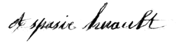 Signature of Aspasie Michelle Huault (1838 - 1900)