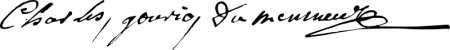 Signature de Charles Gourio (1706 - 1774)