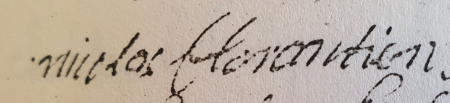 Signature de Nicolas Florentin (1700 - 1766)