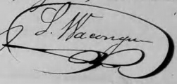 Signature de Pierre Wacongne (1831 - 1888)