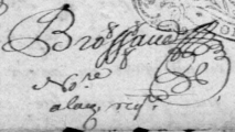 Signature de Jean Brossaud ( - ap 1767)