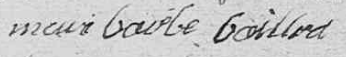 Signature de Marie Barbe Baillard (1749 - 1838)