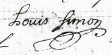 Signature de Louis Simon (1735 - 1795)