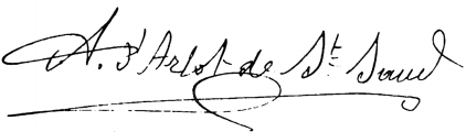 Signature de Le Comte de Saint-Saud (1853 - 1951)