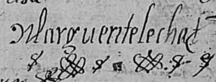 Signature de Marguerite Le Chat (1606 - )