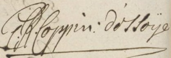 Signature of Georges-Roland Coppin d'Ossoye (c. 1670 - 1724)