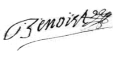 Signature de Jean Baptiste Benoist (1727 - ap 1791)