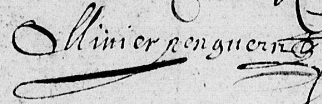 Signature de Ollivier de Penguern (1599 - 1679)