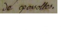 Signature de Jeanne de Grossolles (1778 - 1794)