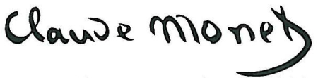 Signature de Claude Monet (1840 - 1926)