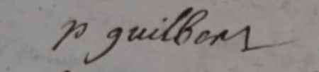 Signature of Pierre Guilbert (1675 - 1715)