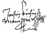 Signature de Joachim von Hohenzollern (1505 - 1571)