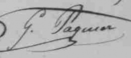 Signature de Gustave Paquier (1832 - 1903)