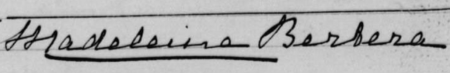 Signature de Madeleine Bertera-Wappers (1873 - 1954)