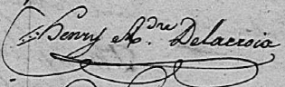 Signature de Henry Alexandre de La Croix (1783 - 1826)