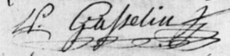 Signature of Augustin Gasselin du Verger (1777 - 1832)