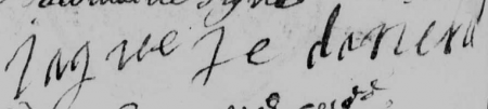 Signature de Jacquette Marie d'Anché (ca 1668 - )