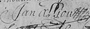 Signature de Jan Alliou du Porsdon (1653 - 1731)