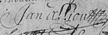 Signature of Jan Alliou du Porsdon (1653 - 1731)