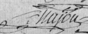 Signature de Jean Majou (1723 - 1781)
