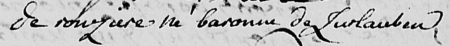 Signature de Louise de Zurlauben (ca 1759 - 1787)