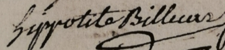 Signature de Hippolyte Billecart (1754 - 1803)