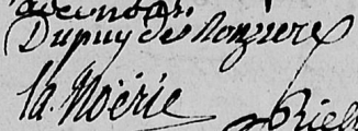 Signature de Hubert Dupuy de Ronzière (1753 - 1794)