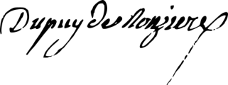 Signature of Hubert Dupuy de Ronzière (1753 - 1794)