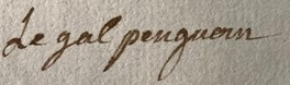 Signature de Marie Josèphe Le Gal de La Lande (1756 - 1822)