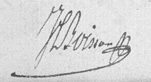Signature de Simon Pierre Jean Jules Boudier de Laribal de Boisson (1789 - 1880)