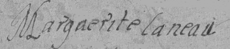 Signature de Marguerite Lasneau