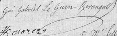 Signature de Guy Le Guen de Kerangal (1746 - 1817)