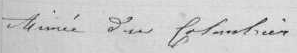 Signature de Aimée Chosson du Colombier (1838 - 1914)