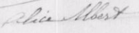 Signature de Alice Albert (1840 - 1931)