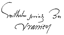 Signature de Willem van Oranje-Nassau (1533 - 1584)
