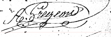 Signature de André Grégeon (ca 1782 - )