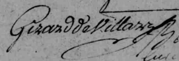 Signature of René Girard de Villars (1669 - 1769)